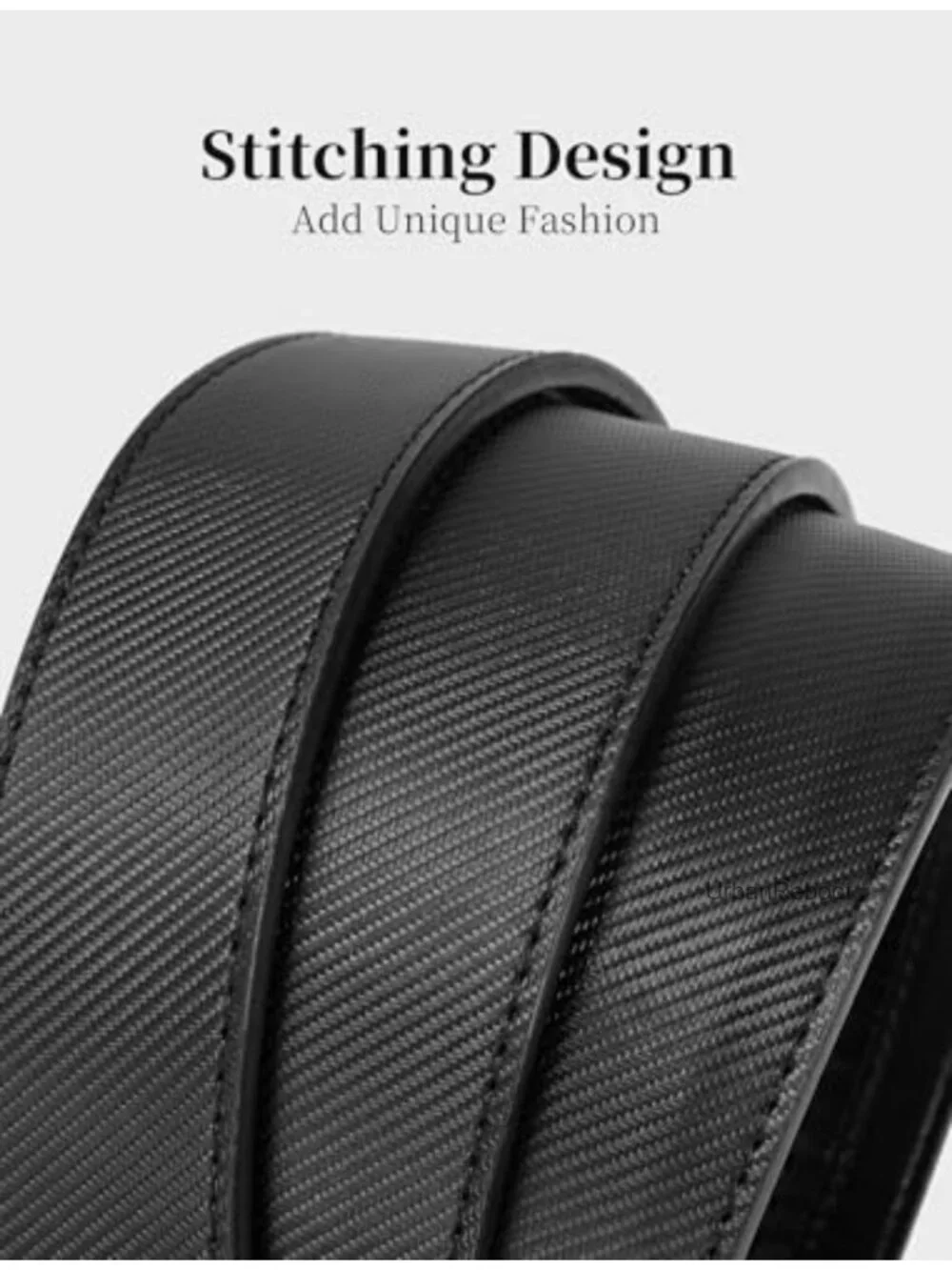 Men's Ratchet Leather Belt Adjustable Trim to Fit Dress Jeans